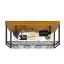 Heather Glen 4-Light Faux Dark Wood Cage Flush Mount - 1006709616