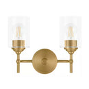 Ayelen 13 in. 2-Light Matte Brass Bathroom Vanity Light - 1006712483