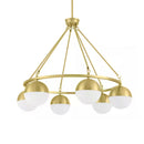 Palla 6-Light Gold Globe Chandelier with Frosted Glass Shade - 1007077810
