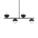 Palla 4-Light Black Globe Linear Pendant Light with Frosted Glass Shade - 1007077813