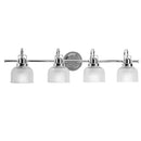 Archie Collection 35-1/2 in. 4-Light Polished Chrome Clear Double Prismatic Glass Coastal Bathroom Vanity Light - 1007184920