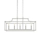 Crestview 34 in. 5-Light Brushed Nickel Transitional Linear Chandelier - 1007263941