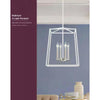 Home Decorators Collection KVV9904AX-01 16" Lámpara Colgante Jaula Blanca Mate 4 Luces | MiOfertas