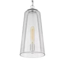 Desmond 60-Watt 1-Light Polished Nickel Pendant with Smoke Seedy Glass Shade - 1007475983