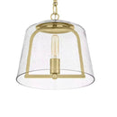 Desmond 60-Watt 1-Light Brushed Gold Pendant with Smoke Seedy Glass Shade - 1007476060