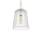 Desmond 60-Watt 1-Light Polished Nickel Mini-Pendant with Smoke Seedy Glass Shade - 1007476139