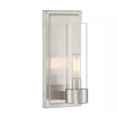 Closmere 5 in. 1-Light Brushed Nickel Mid-Century Modern Wall Sconce with Clear Glass Shade - 1007476390