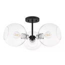 Vista Heights 20 in. 3-Light Brushed Nickel and Matte Black Semi Flush Mount Light - 1007602731