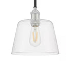 Sherman 1-Light Black Standard Pendant with Brushed Nickel Accents and Clear Glass Dome Shade - 1007602764