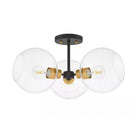 Vista Heights 3-Light Aged Bronze and Brass Semi Flush Mount Light - 1007602829
