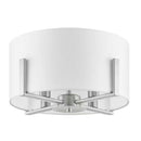 Manhattan 4-Light Brushed Nickel Semi Flush Mount with White Drum Shade - 1007603085