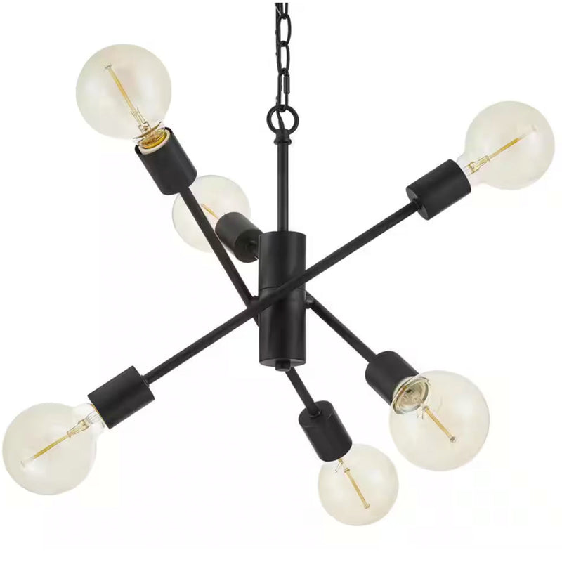 Fife 6-Light Matte Black Sputnik Chandelier - 1007603534