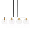 Vista Heights 4-Light Aged Bronze and Brass Linear Island Pendant Light - 1007603565