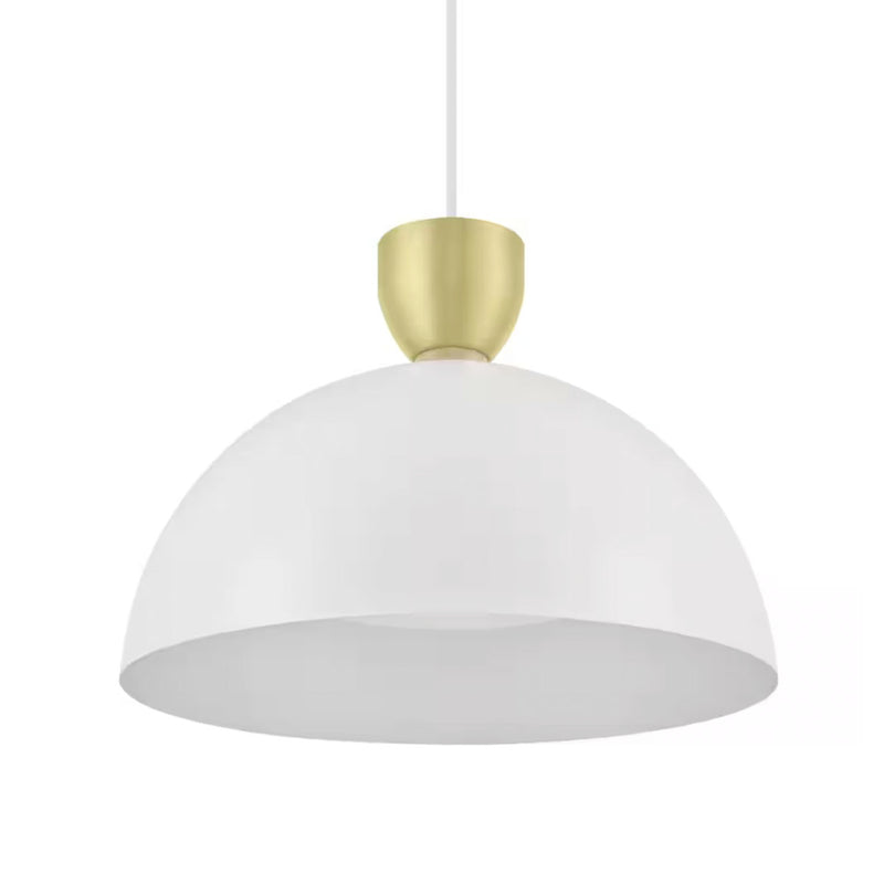 Bryant 3-Light White and Brushed Brass Pendant with Frosted Glass Shade - 1007609353