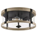 Richland 2-Light Grey Wood Finish Flush Mount with Clear Seedy Glass - 1007749718