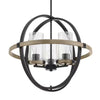 Hampton Bay KSF8103AX-02 Lámpara Colgante Jaula Madera Gris 3 Luces Vidrio Semillado | MiOfertas