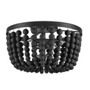 Cayman 13 in. 2-Light Black Beaded Flush Mount Ceiling Light Fixture with Black Beaded Shade - 1007836541