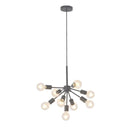 9-Light Black Chandelier with No Shade - 1007928286