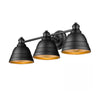 Golden Lighting 7313-BA3 BLK Rebel 24.25" Lámpara de Tocador Negro Mate 3 Luces | MiOfertas