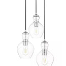 Bakerston 3-Light Polished Nickel Hanging Pendant with Clear Glass Shades - 1008094411