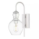 Bakerston 1-Light Polished Nickel Wall Sconce with Clear Glass Shade - 1008094636