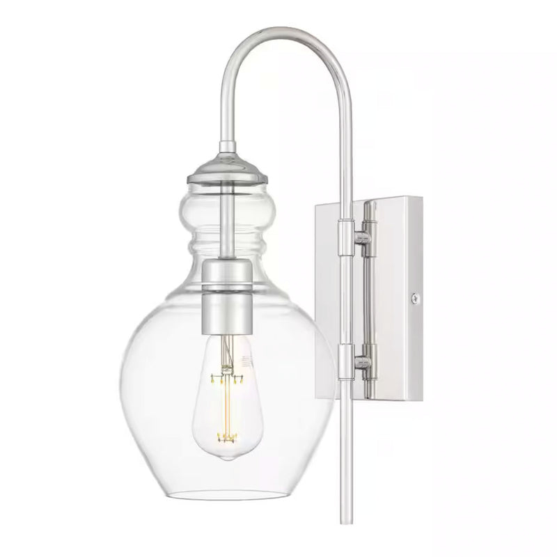 Home Decorators Collection HD19565S1 Lámpara de Pared Níquel Pulido con Vidrio Transparente | MiOfertas