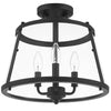 Home Decorators Collection C7081-BK 14" Lámpara de Techo Semi-Empotrada Negra 3 Luces | MiOfertas