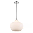 Pompton 1-light Polished Chrome Pendant Light Fixture with White Ribbed Glass Globe Shade - 1008195523
