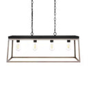 Burkepoint 4-Light Distressed Woodgrain Island Linear Pendant - 1008228427
