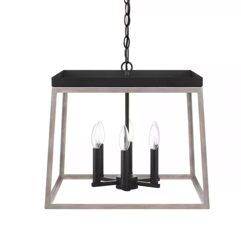Burkepoint 6-Light Distressed Woodgrain Standard Pendant - 1008228428