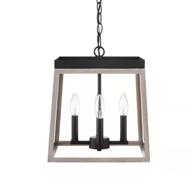 Hampton Bay HD-1905MP Lámpara Colgante Burkepoint 4 Luces Madera Envejecida | MiOfertas