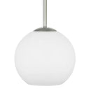 Vista Heights 1-Light Brushed Nickel Globe Pendant with Opal White - 1008349337
