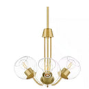 Vista Heights 3-Light Aged Brass Shaded Chandelier With Clear Glass Globes - 1008361908