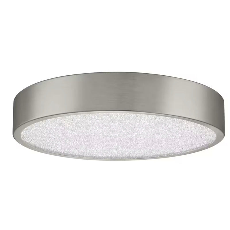 Kempster 12 in. 1-Light Brushed Nickel Integrated LED Flush Mount - 1008361971