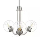 Vista Heights 3-Light Brushed Nickel Shaded Chandelier with Clear Glass Globes - 1008362069