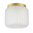 Caroline 1-Light Aged Brass Flush Mount with Frosted Glass - 1008362075