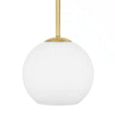 Vista Heights 1-Light Aged Brass Globe Pendant with Opal White Glass - 1008362097