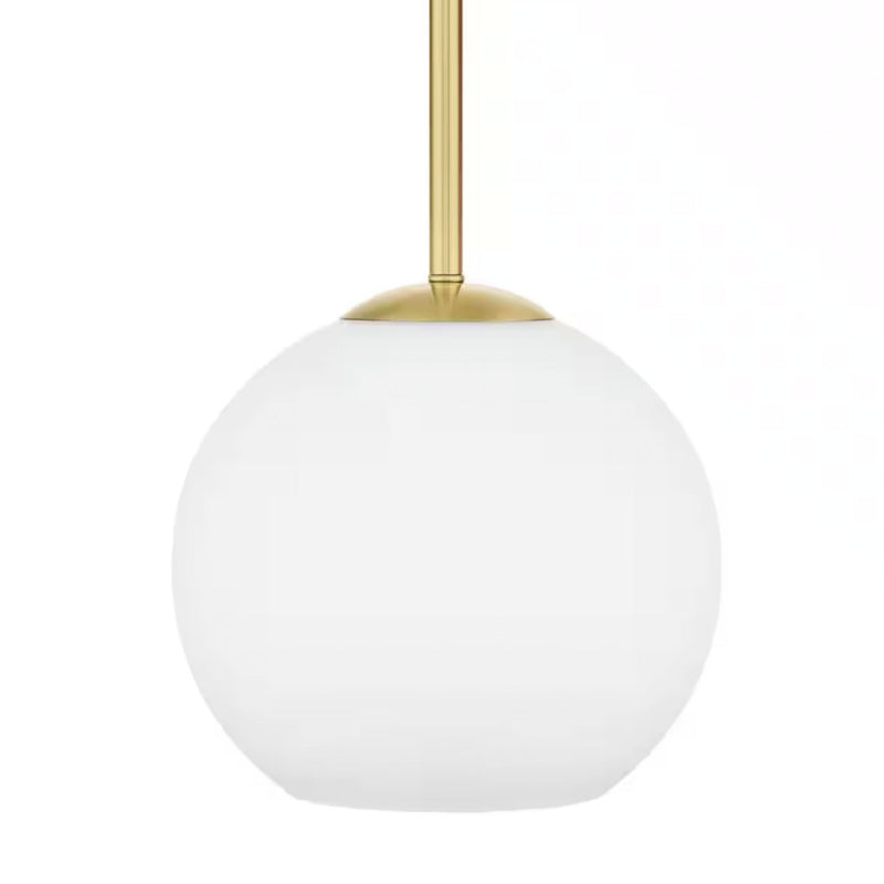 Vista Heights 1-Light Aged Brass Globe Pendant with Opal White Glass - 1008362097