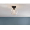 Home Decorators Collection 45093-HBO 9.5" Lámpara de Techo Negra con Vidrio Semillado | MiOfertas