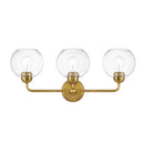 Jill 24 in. 3-Light Gold Vanity Light with Clear Seeded Glass Shade - 1008374230