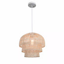 Shawside 1-Light Tiered Brown Pendant Rattan - 1008392856
