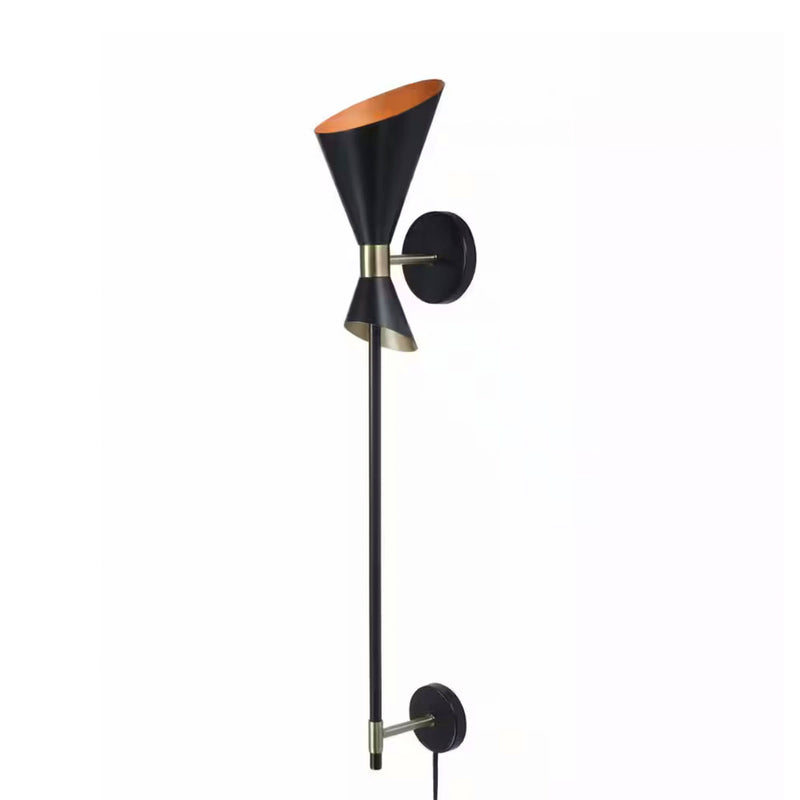 Brookbury 34.5 in. 1-Light Slant Shade Black Wall Sconce Wallchiere - 1008392864