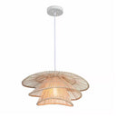 Wilby 1-Light Natural Tiered Pendant Chandelier with Rattan Shade - 1008392878