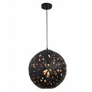 Meadow 16 in. 1-Light Black Pendant/Chandelier with Paper Shade - 1008393041
