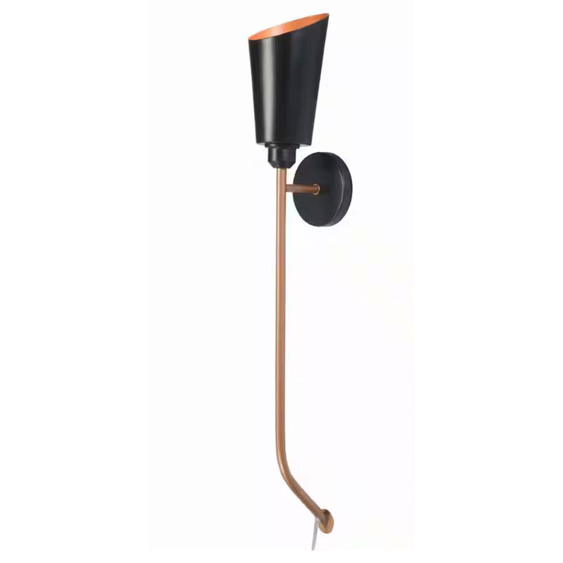Park Haven 32 in. 1-Light Black and Gold Wall Sconce Wallchiere - 1008393051