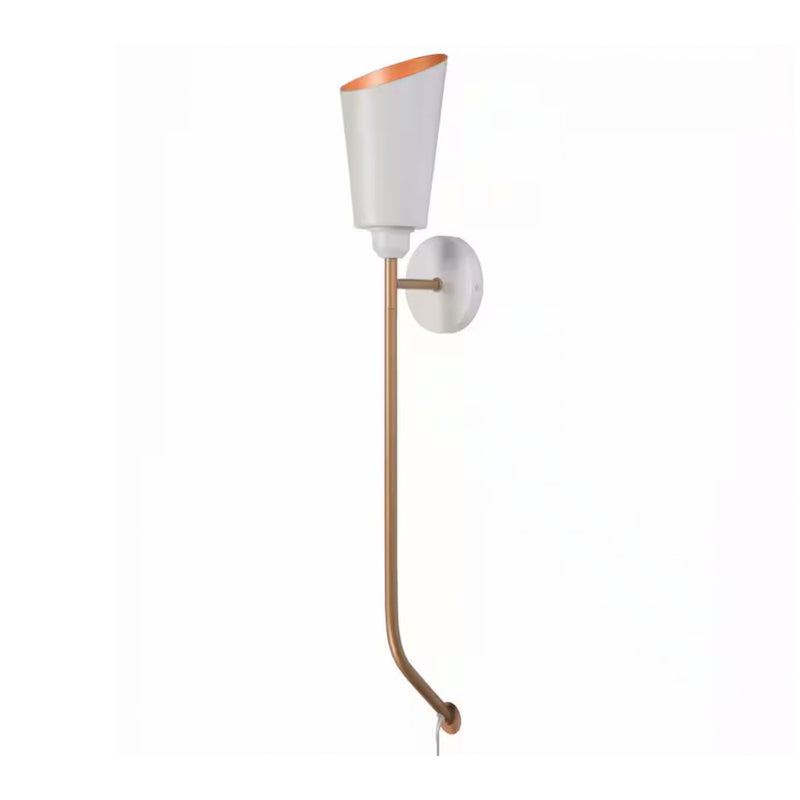 Park Haven 1-Light White and Gold Wall Sconce Wallchiere - 1008393109