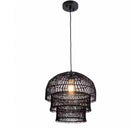 Shawside 1-Light Black Tiered Pendant Rattan - 1008393149
