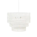 Sessions 5-Light White Tiered Rattan Pendant - 1008393188