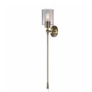Chadmore 1-Light Antique Brass Wallchiere with Cylinder Glass Shade Wall Sconce - 1008393196