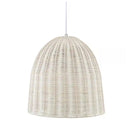 Highler 1-Light Silver Pendant with White Rattan Shade - 1008425322